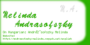 melinda andrasofszky business card